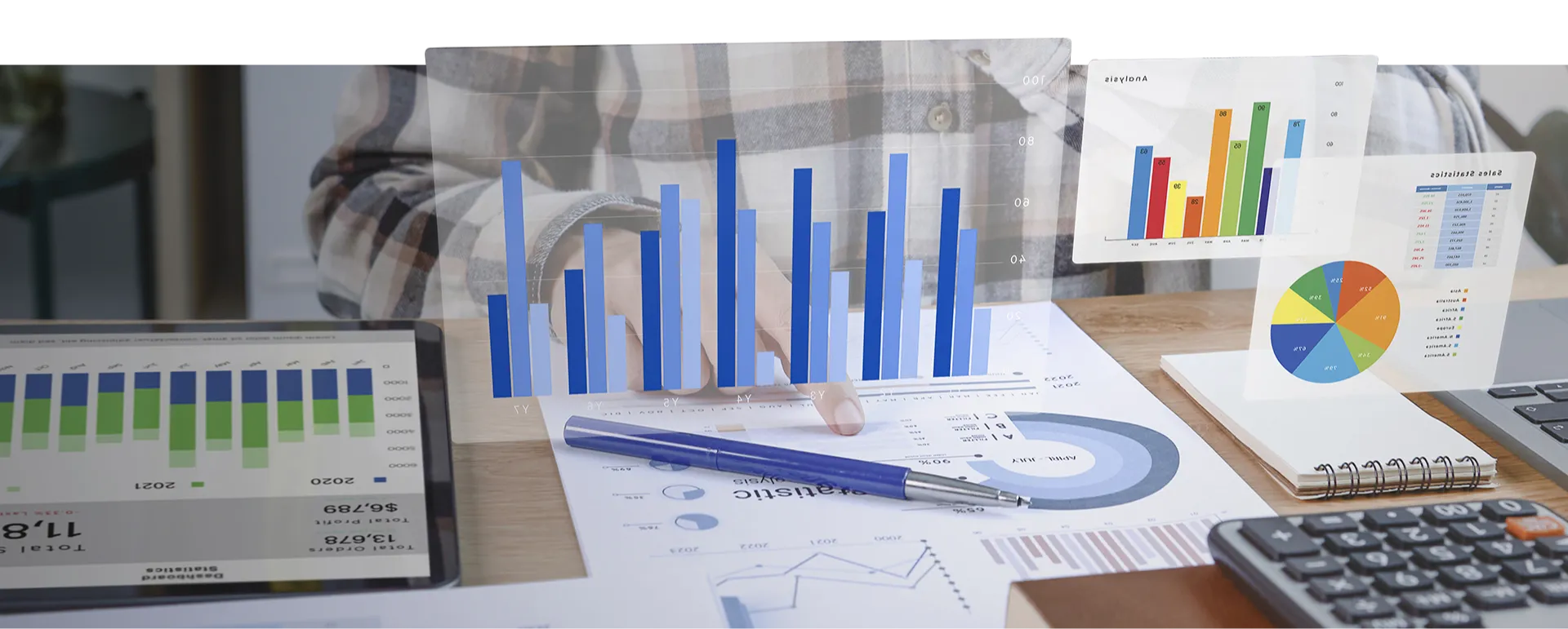 Business analytics charts and reports